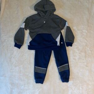 Reebok toddler hooded sweat set 3T blue/gray/white